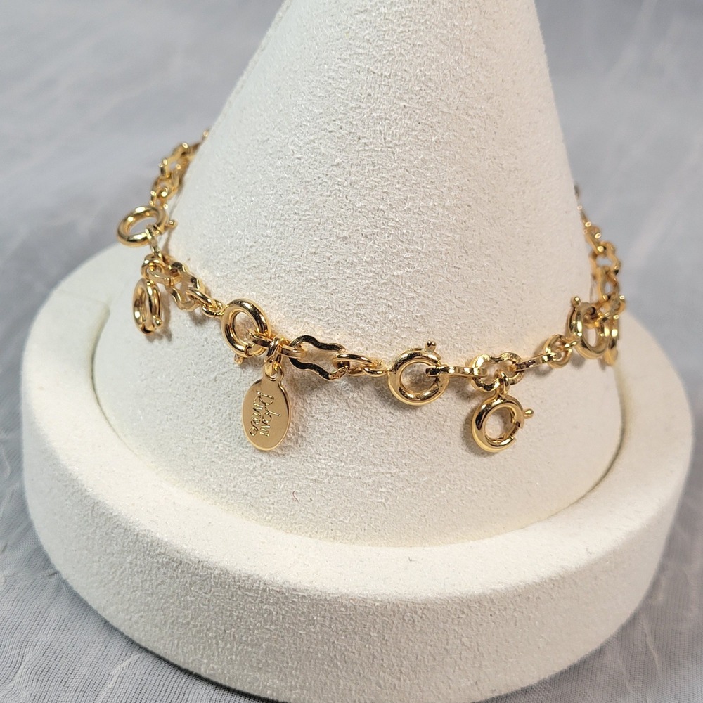 Joan Rivers Charm Bracelet Gold Tone Spring Ring Link Customizable 6.5 Inch
